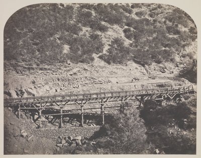 Railroad Bridge, Cape Horn, Mariposa County by Carleton E. Watkins
